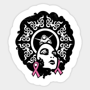 'Pink Ribbon Black Women' Breast Cancer Gift Sticker